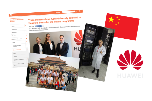 Ranked as a top 10 ICT students in Finland receiving a scholarship for Huawei’s Seeds for the Future Program in China.